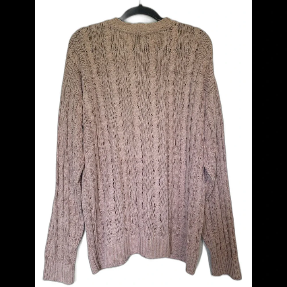 Vintage Gucci Cable Knit Sweater Men’s L Blush Tan Made in Italy